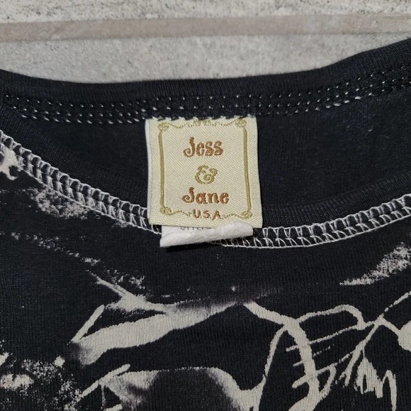 Jess & Jane Embelished Short Sleeve Cotton Blouse Shirt Rhinestone Floral Sz M - Picture 10 of 11